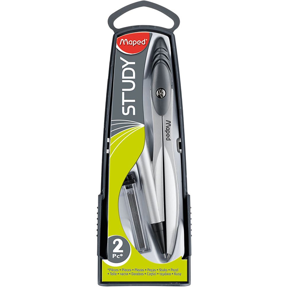 Maped Study Compass Mechanical Pencil in assorted colors, designed for precise measurements and smooth writing for students.