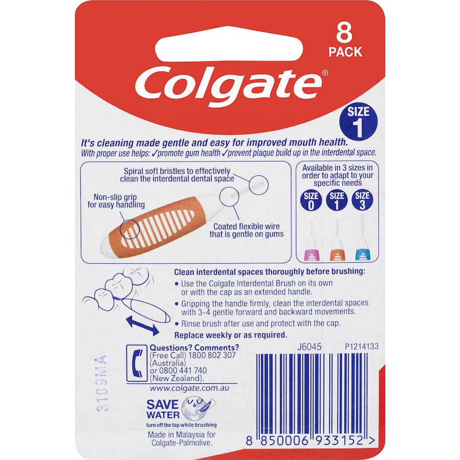 Colgate Interdental Brush Size 1 8pack