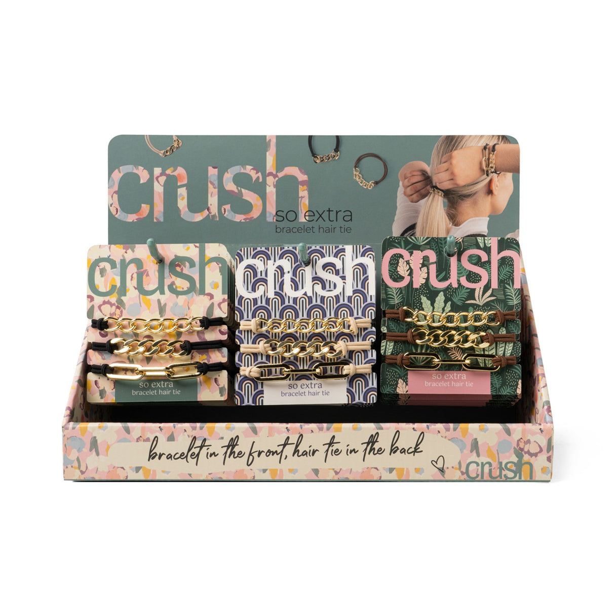 Crush So Extra Bracelet Hair Tie Display - 24pcs