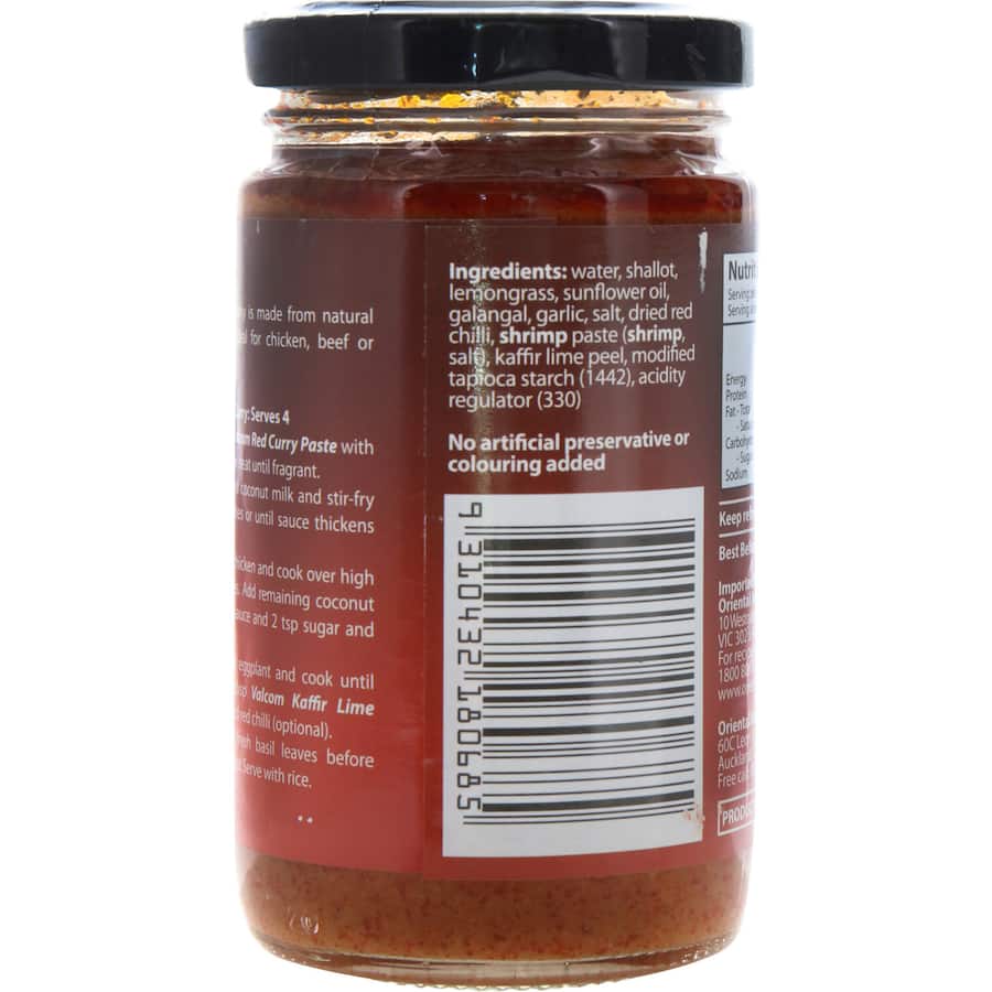 Valcom Curry Paste Thai Red Jar 210g