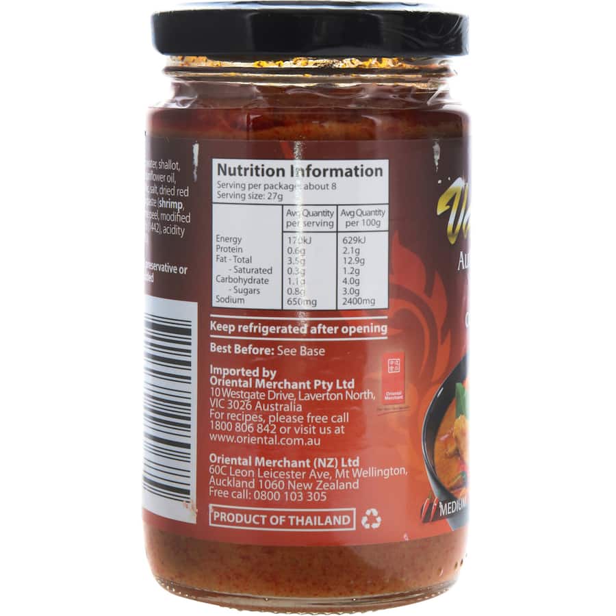 Valcom Curry Paste Thai Red Jar 210g