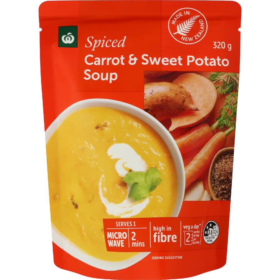 Woolworths Soup Carrot & Sweet Potato Pouch 320g