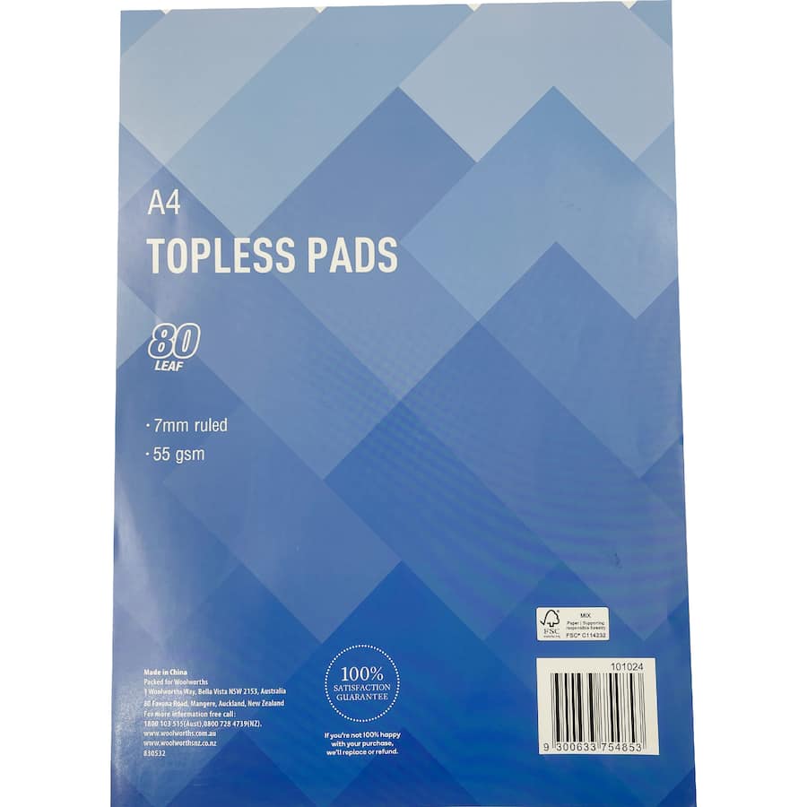 Woolworths Pads Topless 1ea