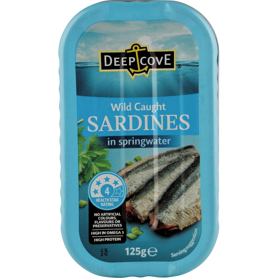 Deep Cove Sardines In Spring Water Tear tab can 125g