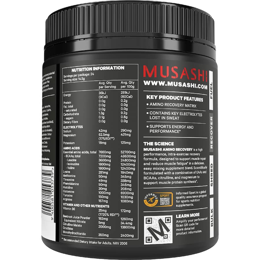 Musashi Amino Recovery Powder Purple Grape 350g