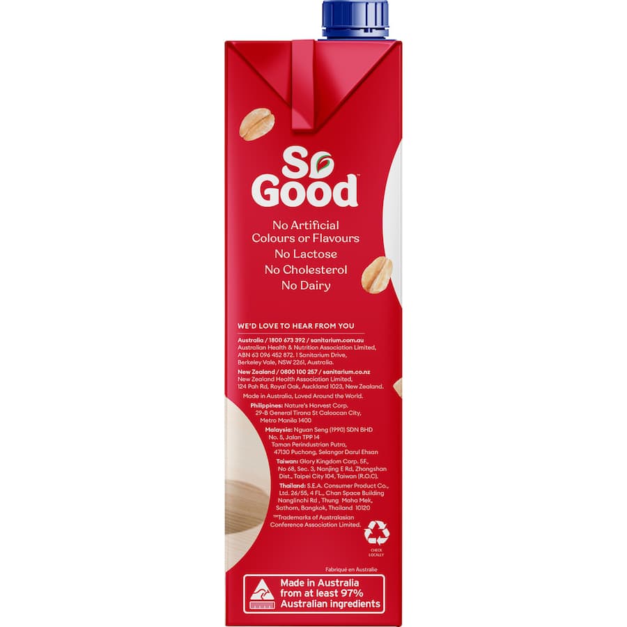 So Good Oat Milk Barista Edition Uht Carton 1L