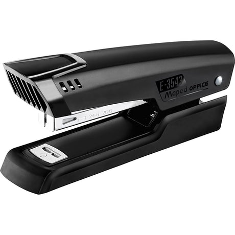 Maped Essentials Half Strip Stapler in metal, capable of stapling up to 25 sheets, ideal for home, office, and school use.