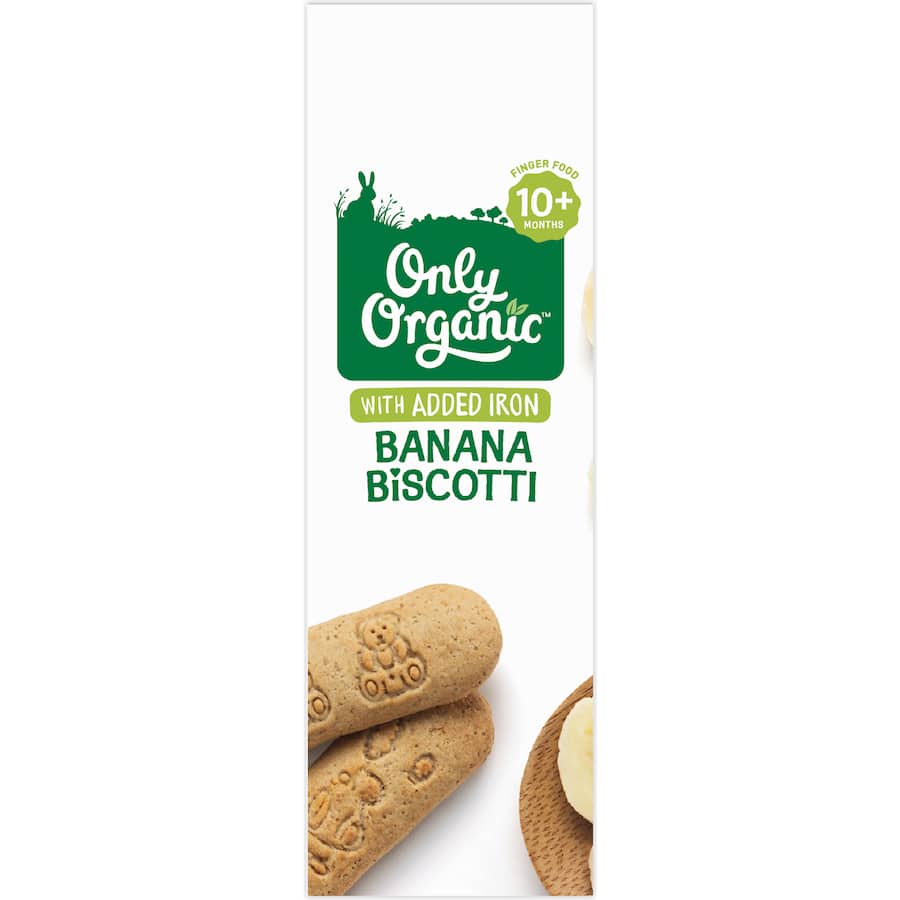 Only Organic Baby Snacks Banana Biscotti 100g