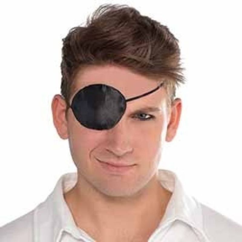 Stylish black eye patch for kids, perfect for pirate costumes and imaginative play, suitable for ages 3 and up.