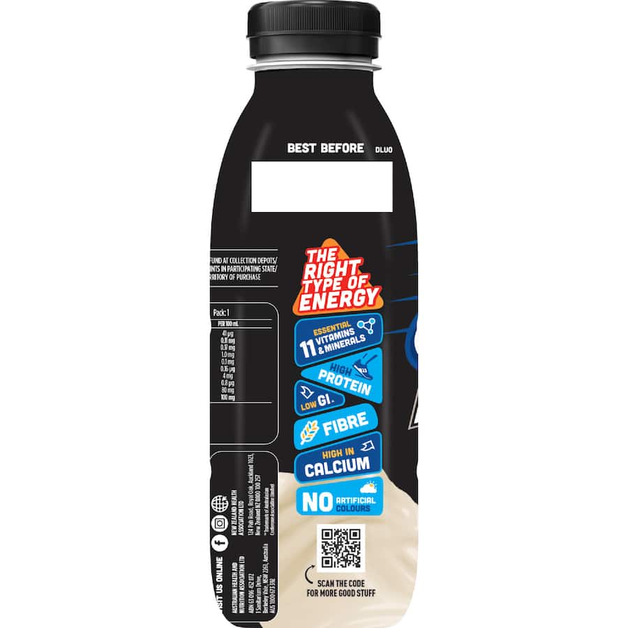 Sanitarium Up & Go Flavoured Milk Protein Energize Vanilla Bottle 500mL
