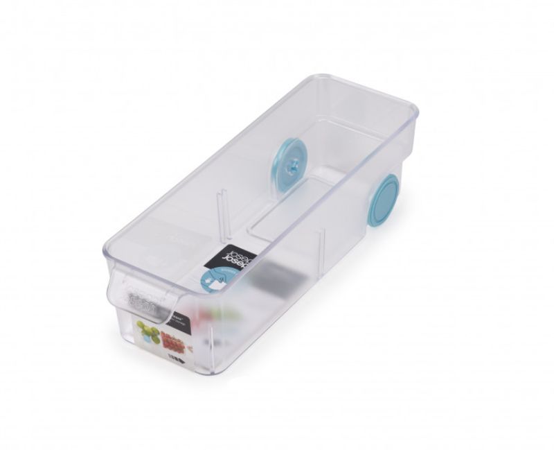 Joseph Joseph FridgeStore Small Storage drawer for efficient fridge organization with easy-pull handle and customizable divider.