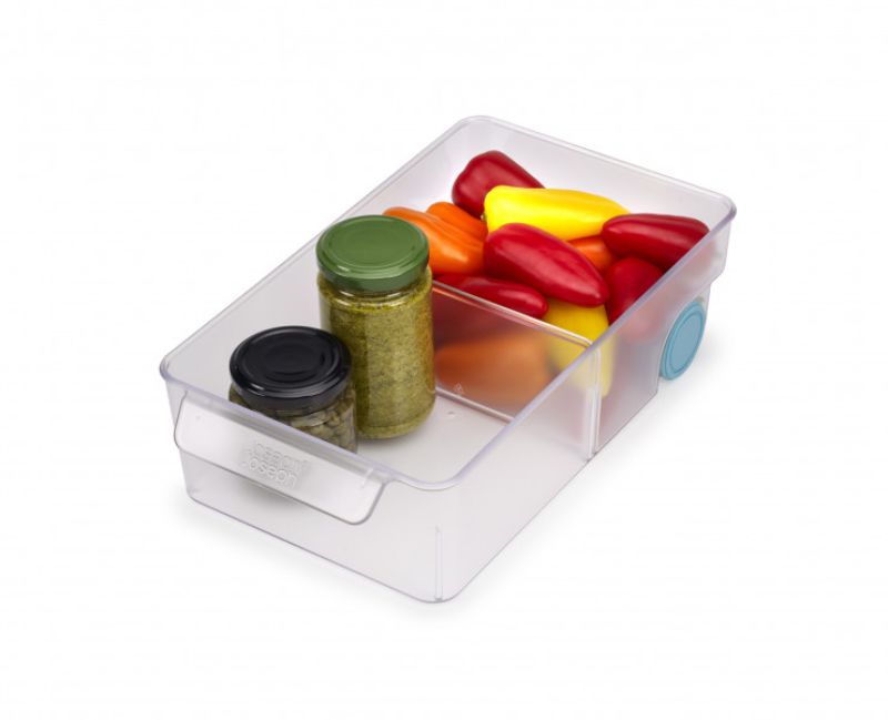 Joseph Joseph FridgeStore Large Storage: a spacious, BPA-free drawer with wheels for easy access and organized fridge storage.