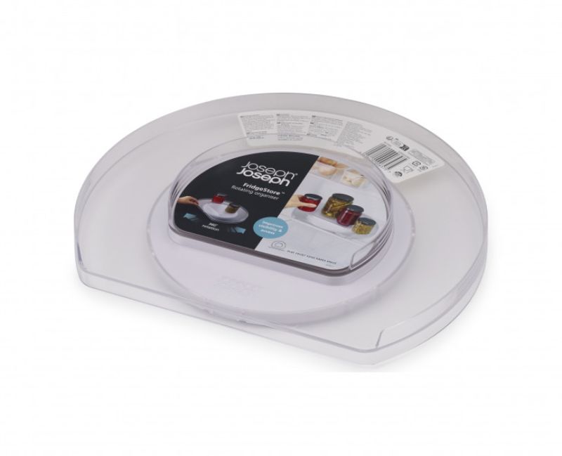 Joseph Joseph FridgeStore Rotating Organiser with 360-degree base, tiered design for easy access to jars and condiments.