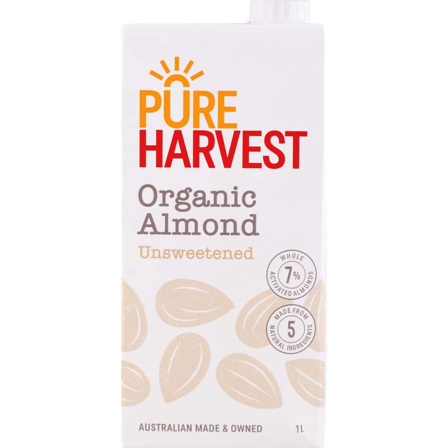 Pureharvest Almond Milk Unsweetened Carton 1L