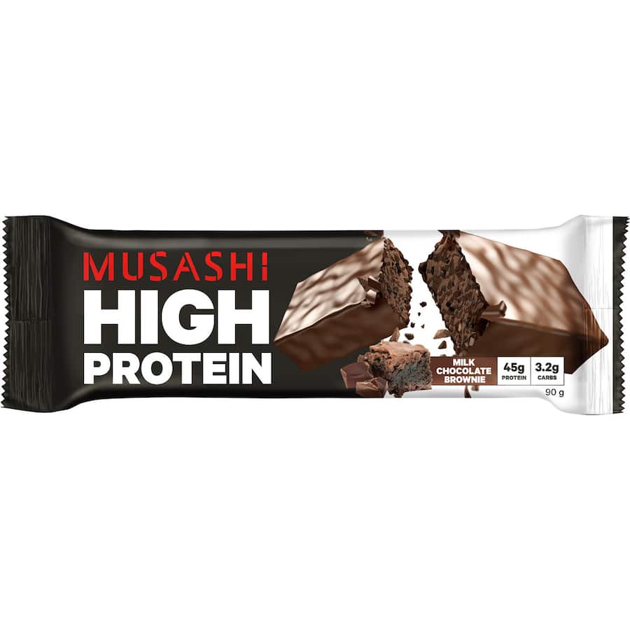 Musashi High Protein Bar Milk Choc Brownie 90g