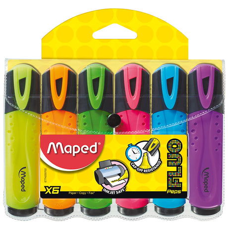 Maped 742557 Highlighter Wallet with 6 vibrant highlighters for easy note color-coding and clear emphasis.