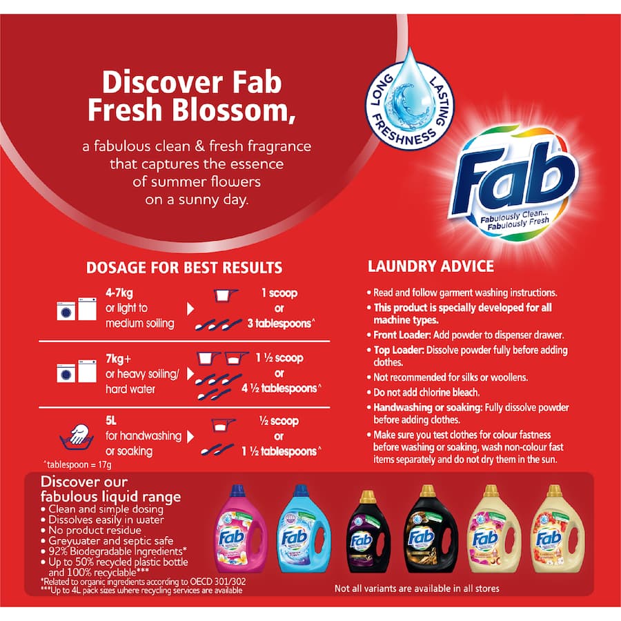 Fab Laundry Powder Fresh Blossoms 1kg