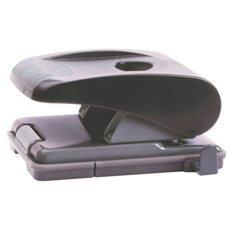 Marbig 2 Hole Punch: durable, lightweight, precision alignment, easy waste disposal, compact storage, ideal for document organization.