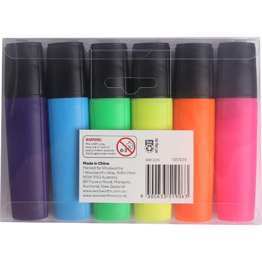 Paperclick Highlighters Assorted 6pack
