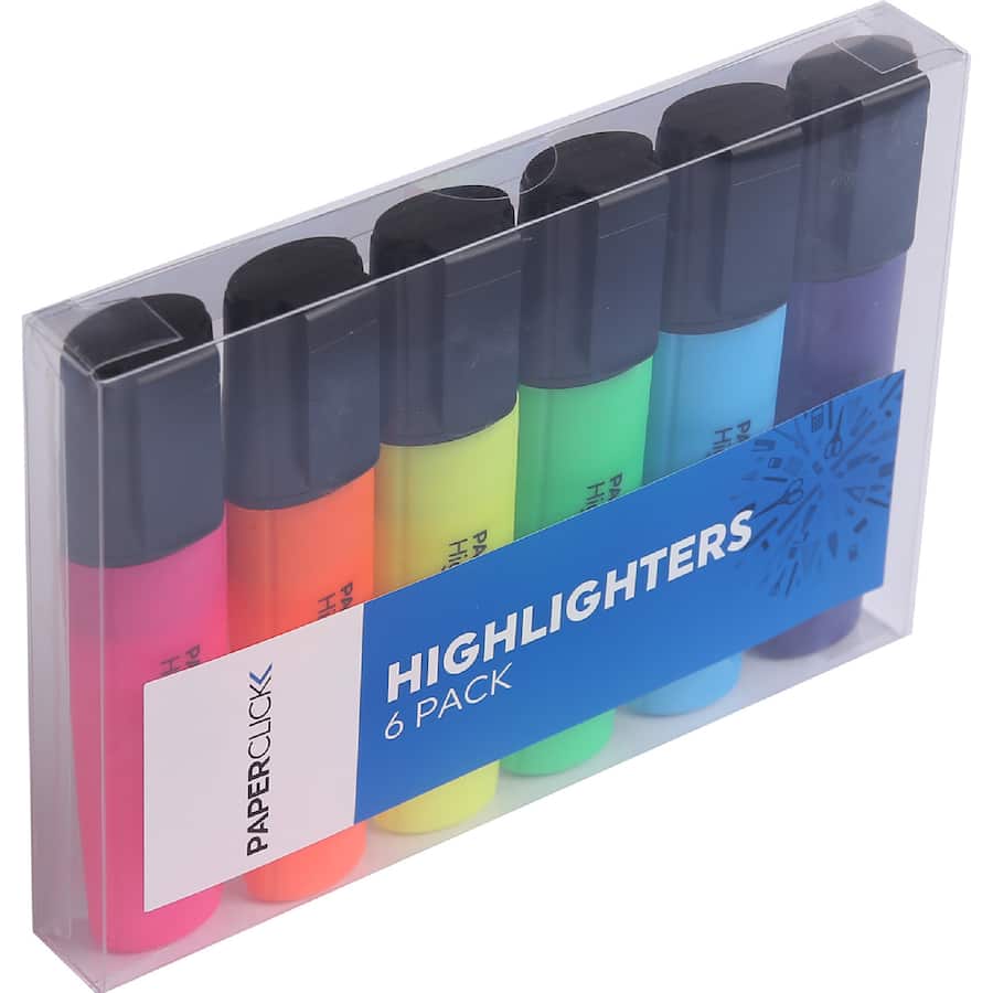 Paperclick Highlighters Assorted 6pack