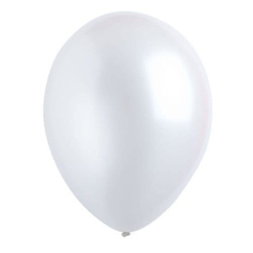 A bulk pack of 200 metallic white latex balloons, each 30cm, perfect for elegant party decor and celebrations.