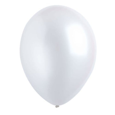 A bulk pack of 200 metallic white latex balloons, each 30cm, perfect for elegant party decor and celebrations.