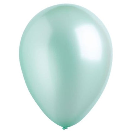 A bulk pack of 200 Metallic Mint Green latex balloons, 30cm, perfect for elegant celebrations and vibrant decorations.