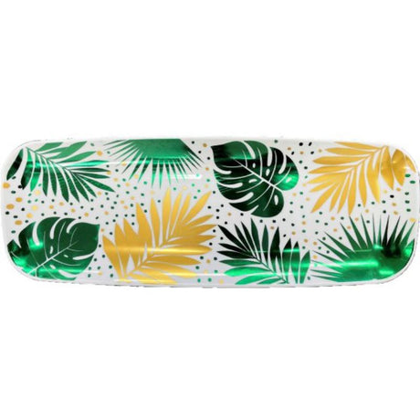 Key West Plastic Platter, 44cm x 16cm, lightweight, vibrant hot-stamped design, perfect for indoor and outdoor serving.