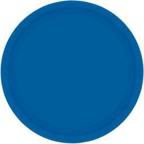 Bright royal blue paper plates, 23cm, set of 20, FSC Mix certified, no plastic coating, from Amscan.