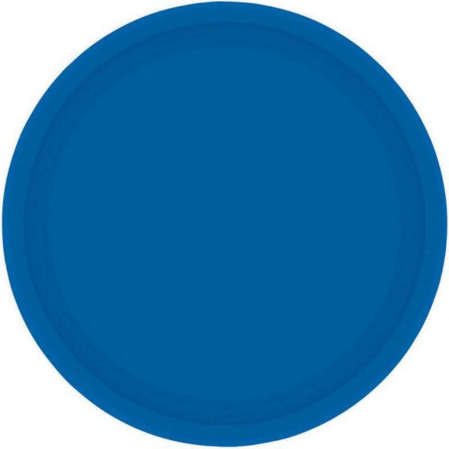 Bright royal blue paper plates, 23cm, set of 20, FSC Mix certified, no plastic coating, from Amscan.