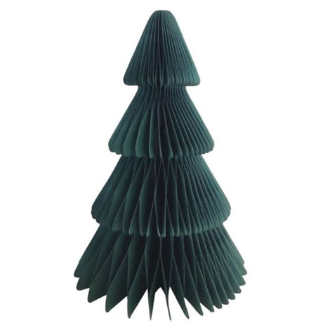 35cm green honeycomb tree decoration made of tissue paper, perfect for festive home décor and holiday celebrations.