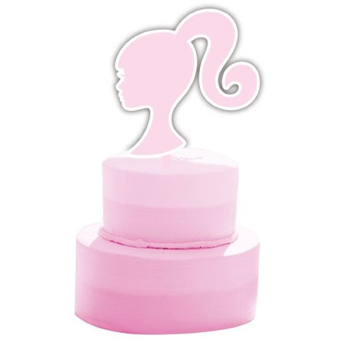 Barbie Acrylic Cake Topper featuring iconic silhouette, vibrant colors, perfect for birthdays and themed celebrations.