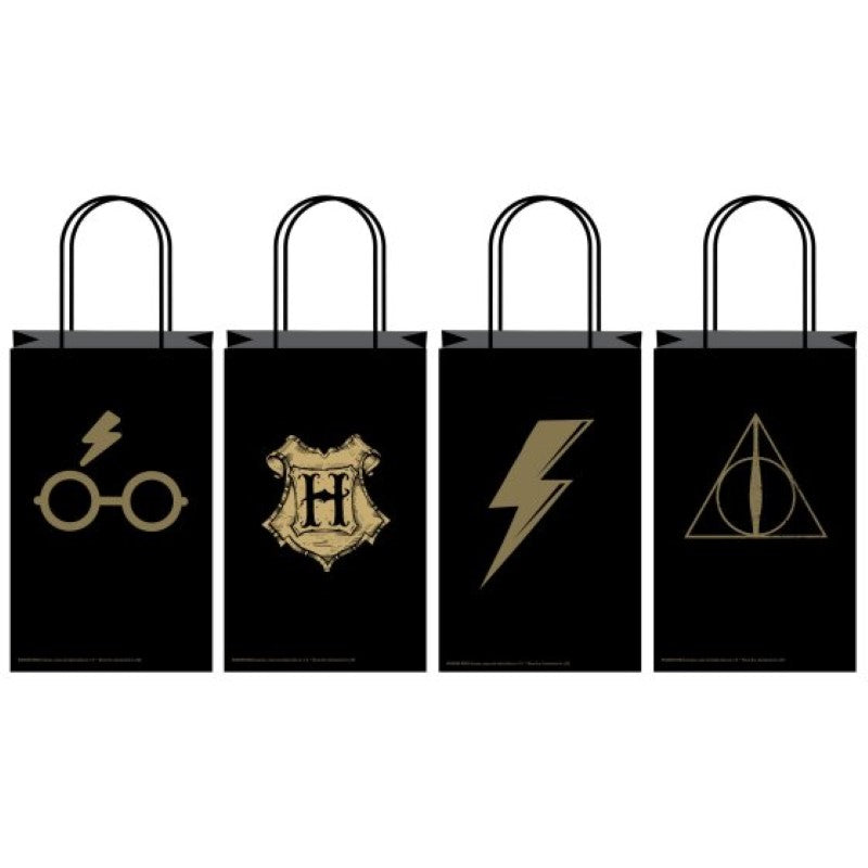 Set of 8 eco-friendly Harry Potter kraft bags, perfect for themed parties and magical gift-giving.
