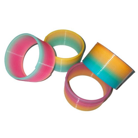 Set of 4 colorful SRT Slinkys, perfect for party favors and enjoyable entertainment.