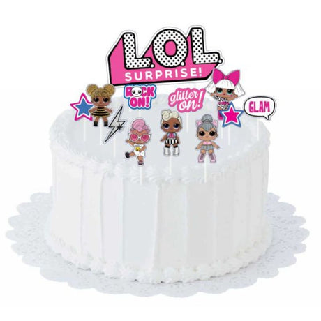 Set of 12 LOL Surprise cake toppers in vibrant designs to elevate birthday cake decor and create joyful celebrations.