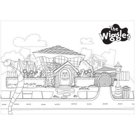Set of 8 The Wiggles Party Colour Me Placemats for kids, featuring fun designs to color and enhance dining experiences.