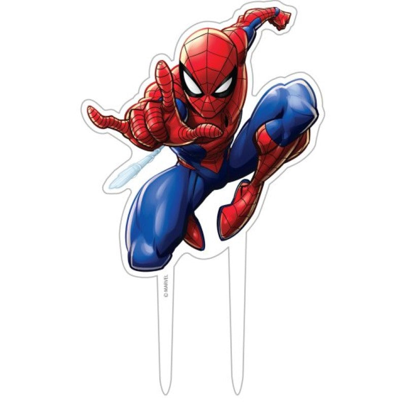 Spider-Man Webbed Wonder Acrylic Cake Topper, 10cm W x 17cm H, colorful design perfect for superhero-themed celebrations.