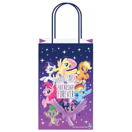 Pack of 8 My Little Pony kraft bags featuring vibrant characters, perfect for gifts and party favors.