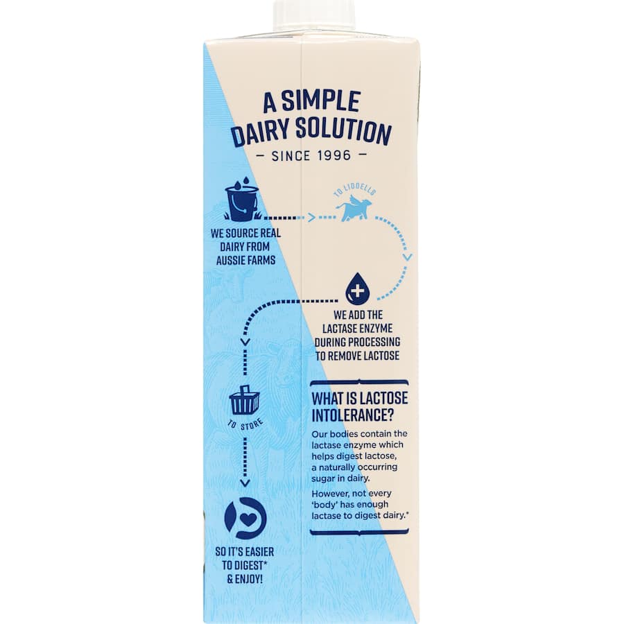 Liddells Milk Lactose Free Full Cream 1L