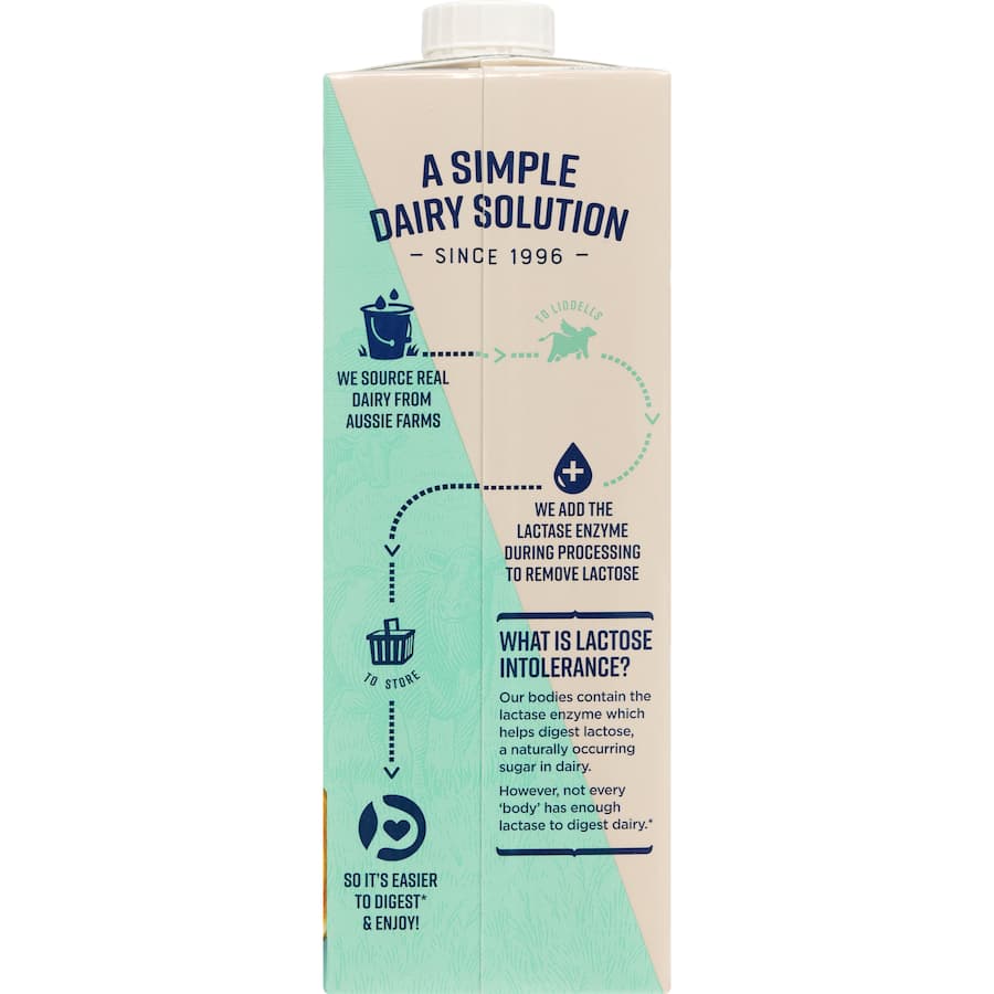 Liddells Milk Lactose Free Low Fat 1L