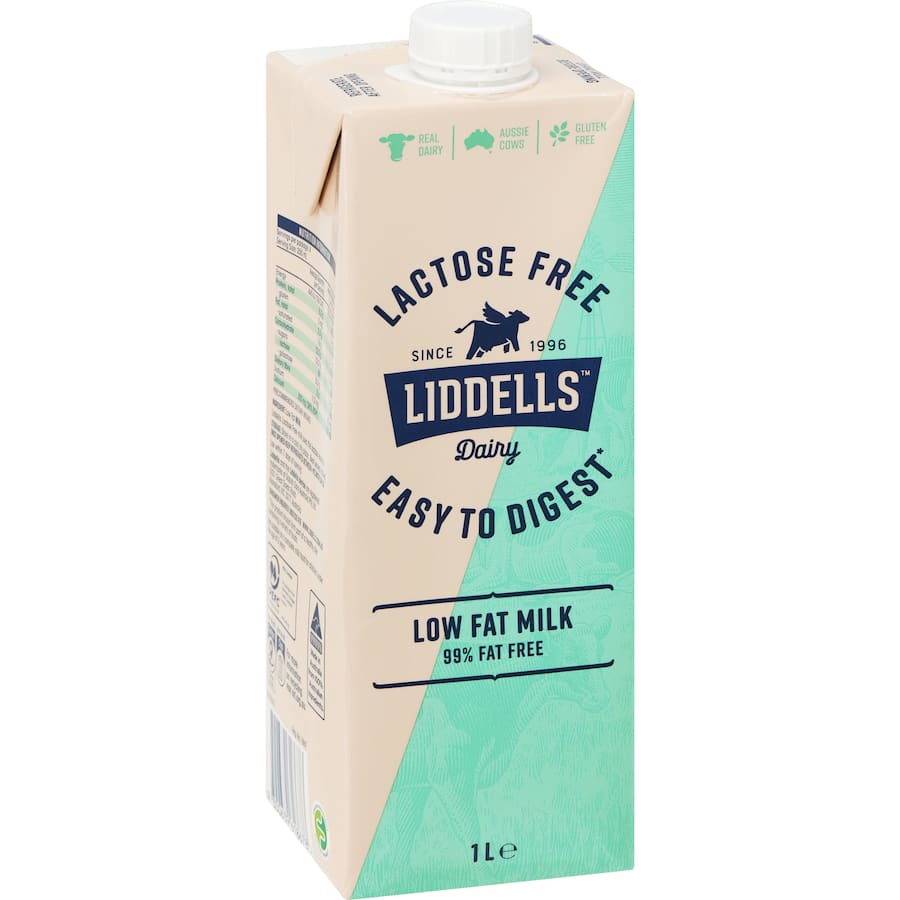 Liddells Milk Lactose Free Low Fat 1L