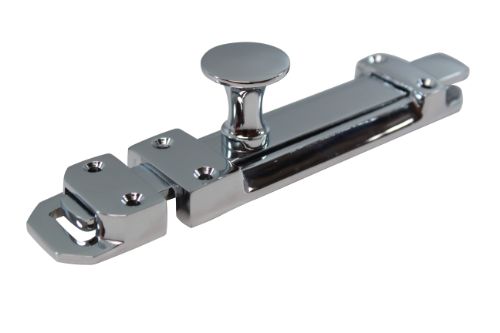 100mm Slide Door Bolt - Chrome Plated