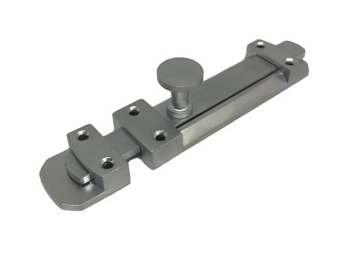 100mm Slide Door Bolt - Satin Chrome Plated
