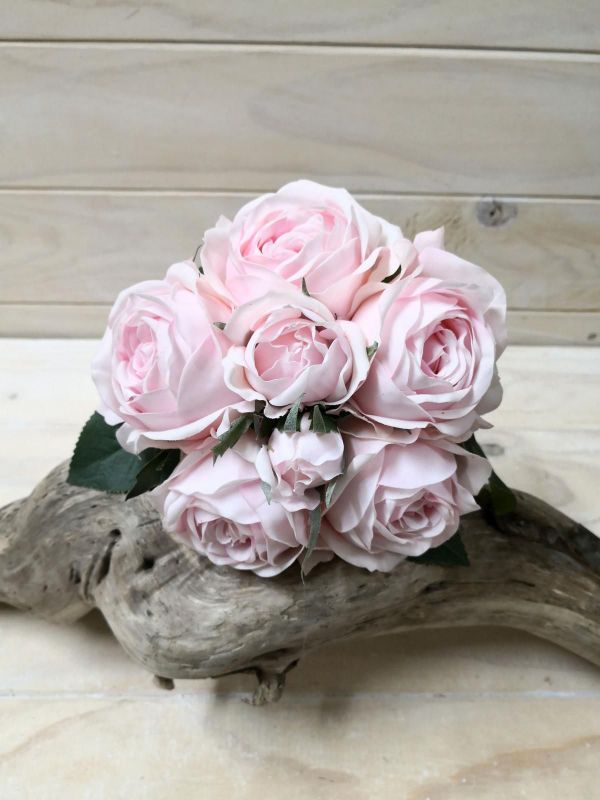 Artificial Rose Posies - Real Touch (Pink)