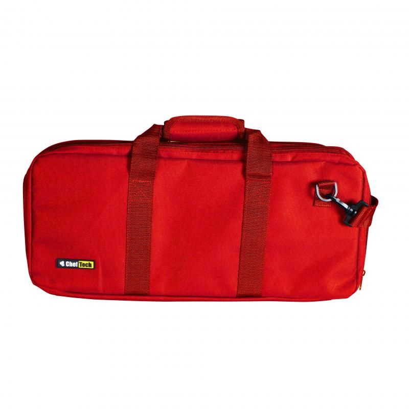 Chef Knives Roll bag - Cheftech Case W Strap 18 Pockets (Red)