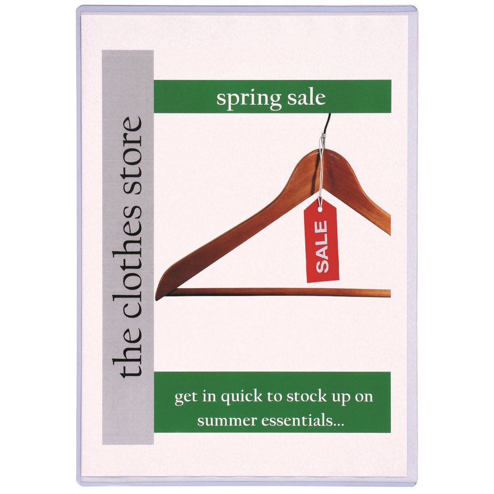 Marbig Document Protector PVC A4, crystal-clear sleeves for protecting certificates, menus, and display materials.