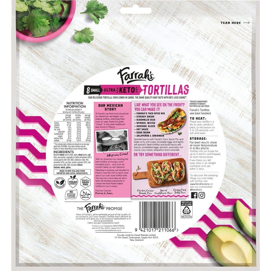 Farrah's Tortillas Low Carb Ultra Keto Small 8pack