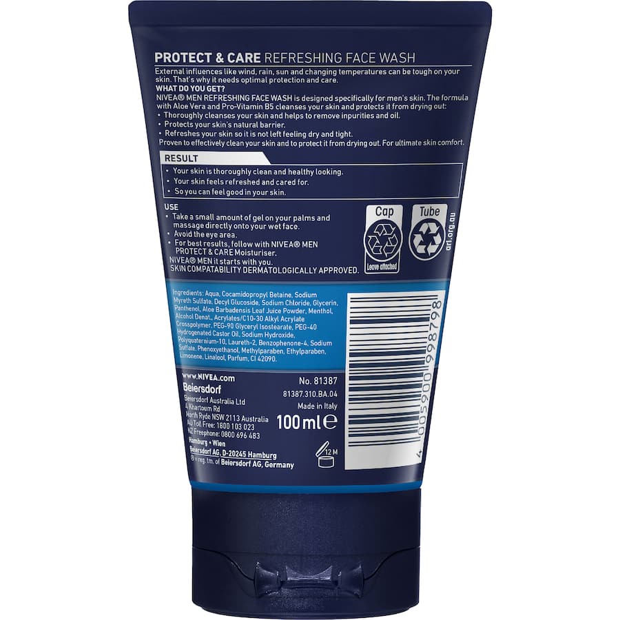 Nivea Men Facial Wash With Aloe Vera 100mL