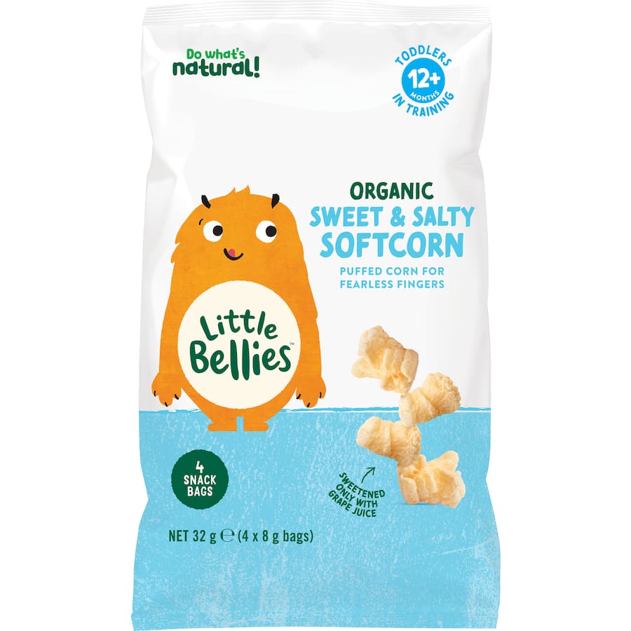 Little Bellies Organic Baby Snacks Sweet & Salty Softcorn 4x8g