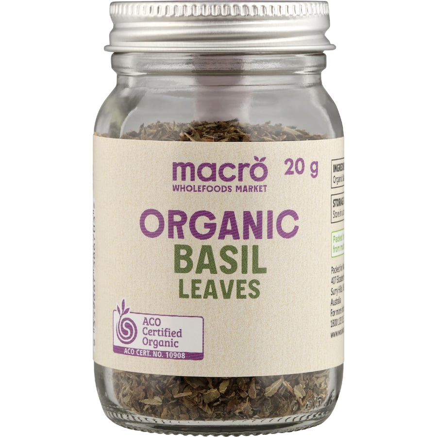 Macro Organic Basil Leaves 20g